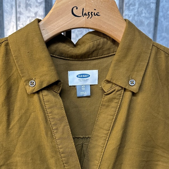 Button-Front Utility Romper in Mustard - Picture 4 of 5